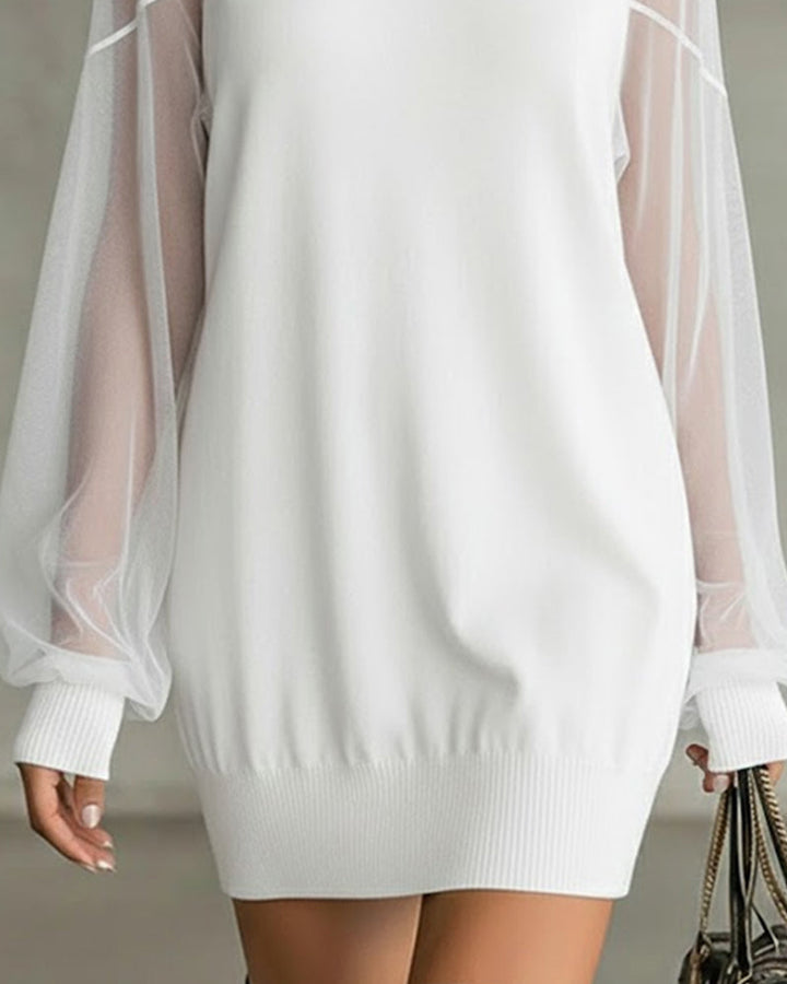 Yenaya - Fener Kollu Örgü Mini Elbise