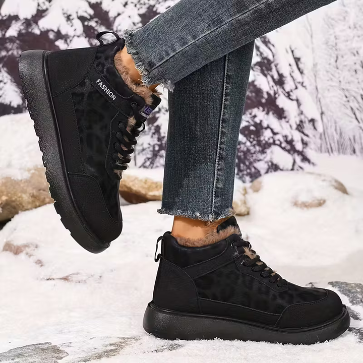 Elizia - Kalın Tabanlı Bağcıklı Ayak Bileği Ayakkabısı