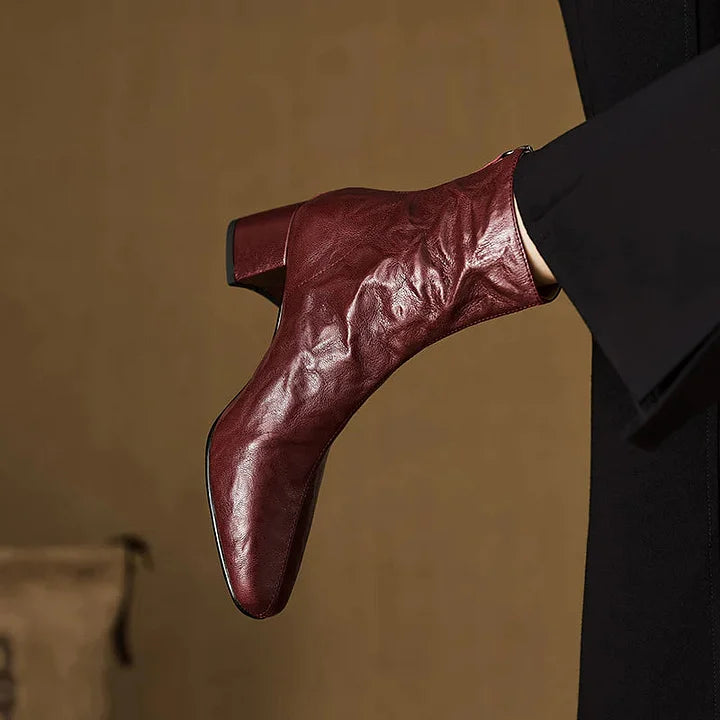 Selmia - Kare Burunlu Günlük Ayak Bileği Botları