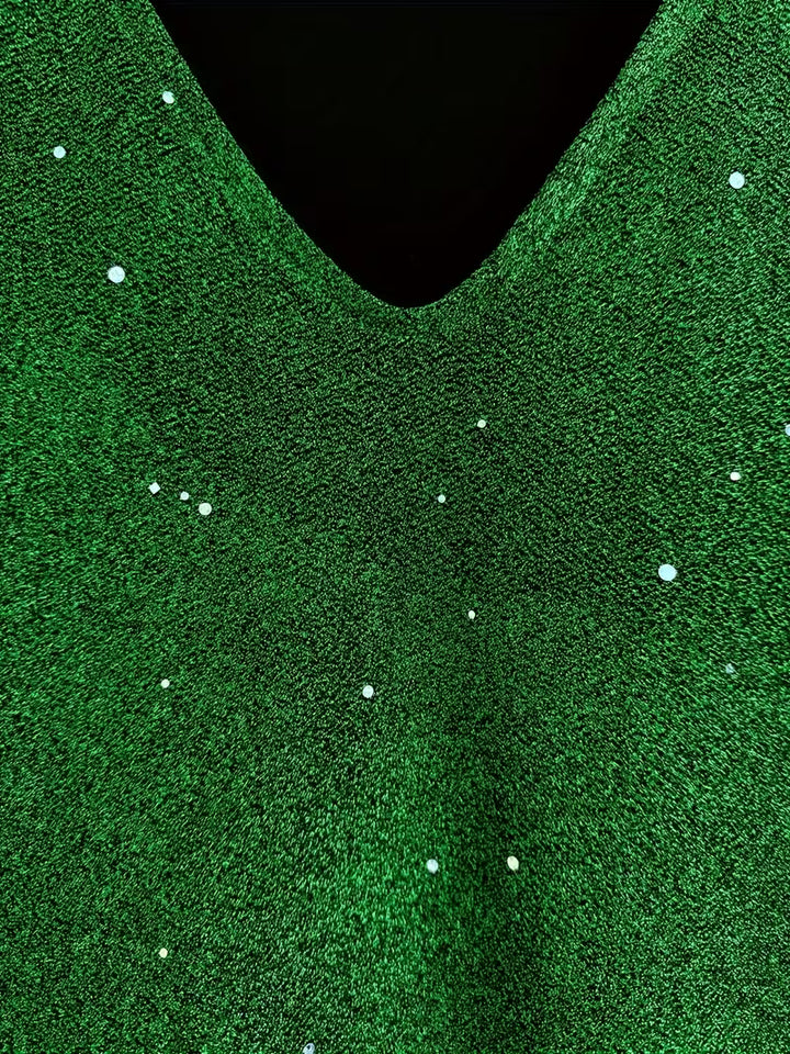 Eglantina - Yoğun Nakışlı Boncuklu Midi Elbise