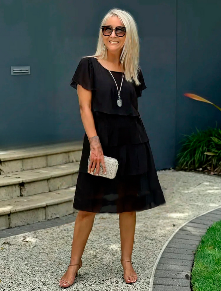 Ashfi - Bol Katmanlı Şifon Elbise