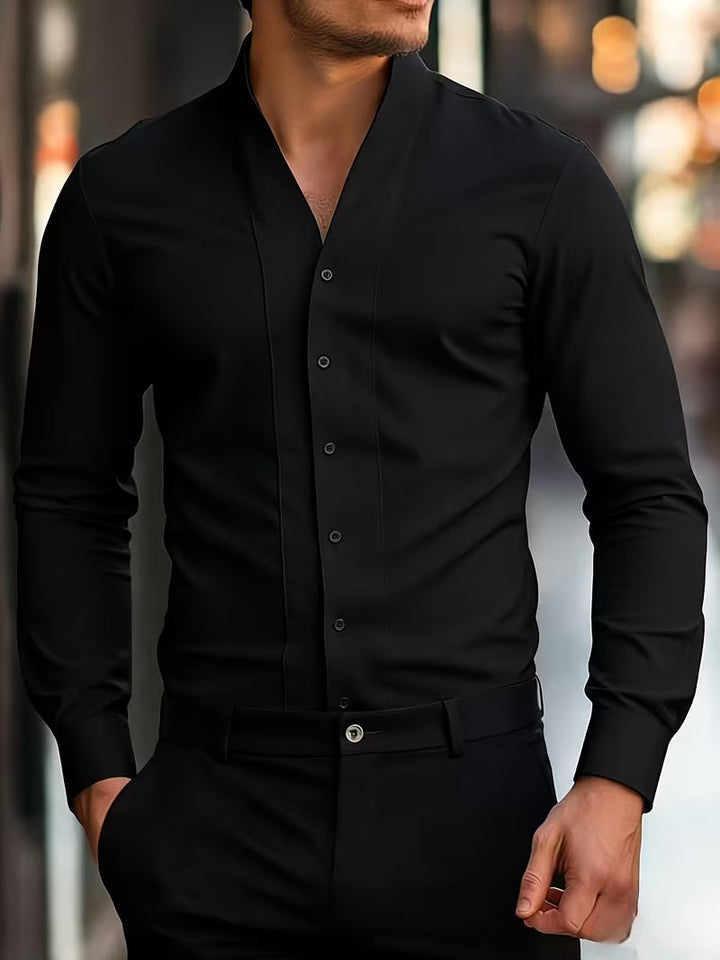 Abnar - Düğmeli Uzun Kollu Gömlek