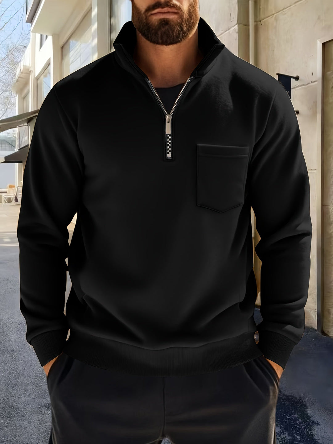 Nistor - Yarım Fermuarlı Uzun Kollu Gömlek