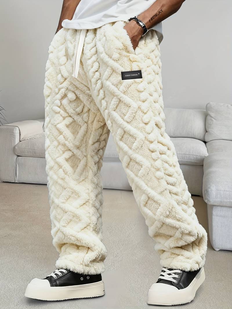 Zecharia - Elastik Bel Geometrik Desenli Pantolon