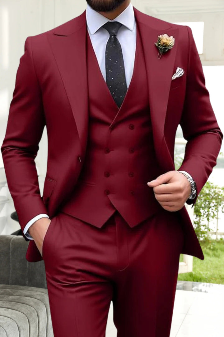 Gremist - Peak Yaka Slim Fit 3 Parça Takım Elbise