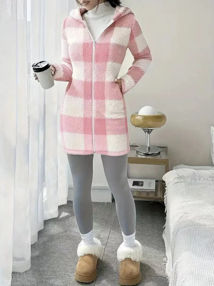 Tissaia - Fermuarlı Şık Kapüşonlu Ceket