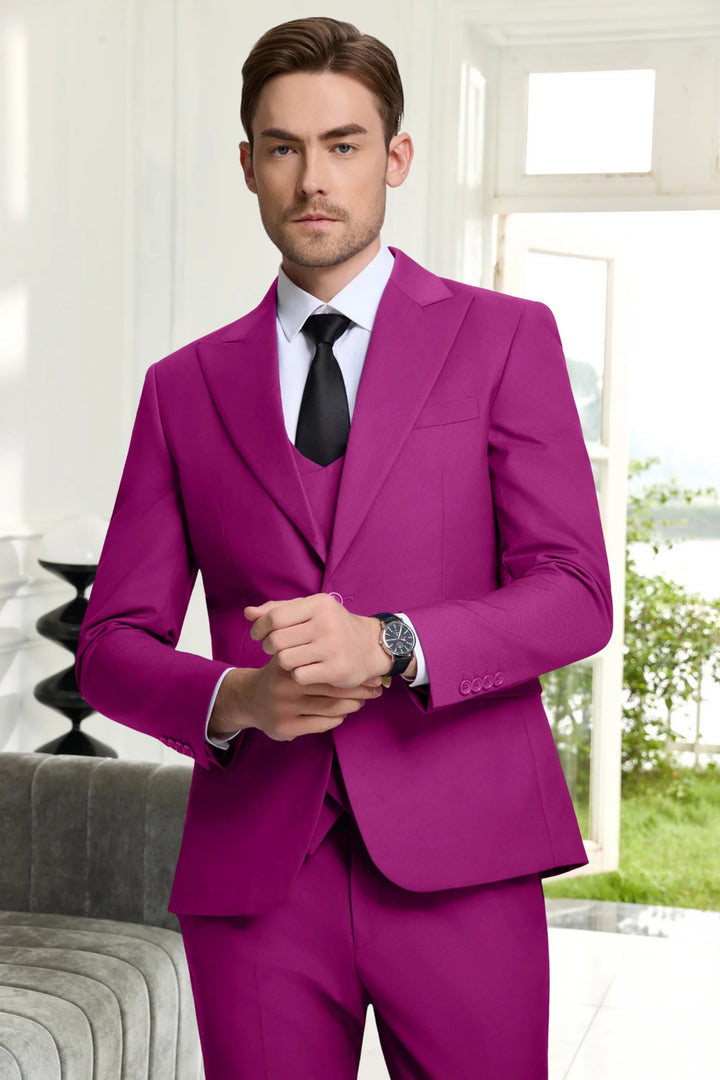 Gremist - Peak Yaka Slim Fit 3 Parça Takım Elbise