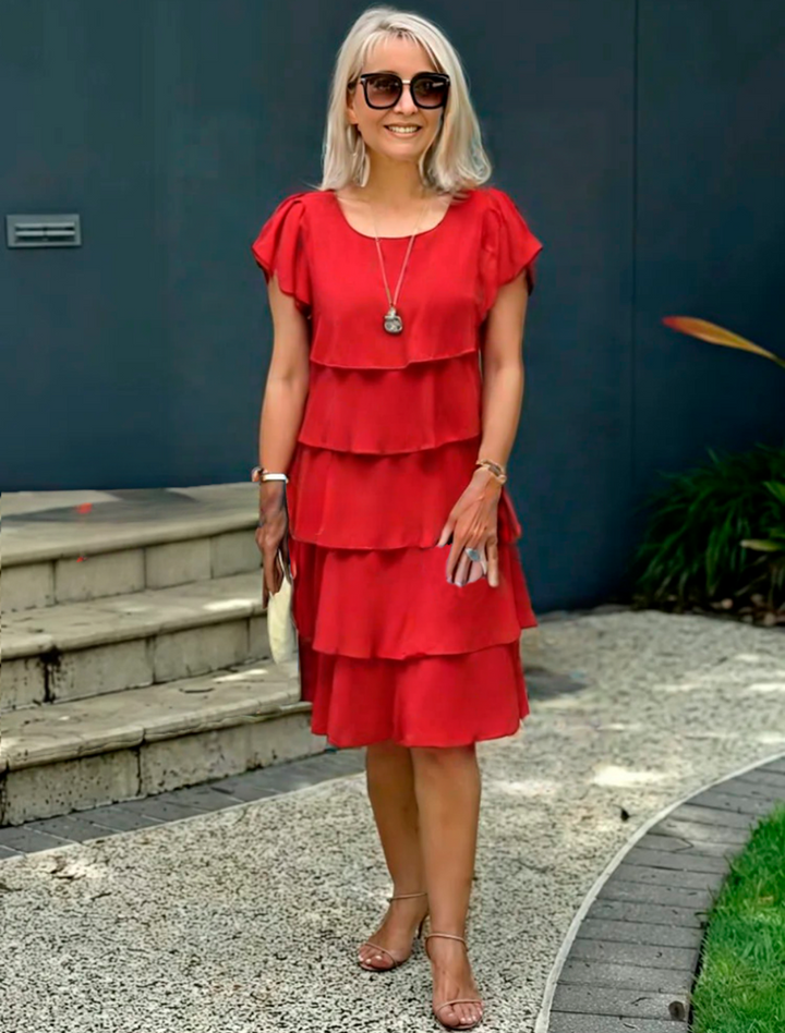 Ashfi - Bol Katmanlı Şifon Elbise