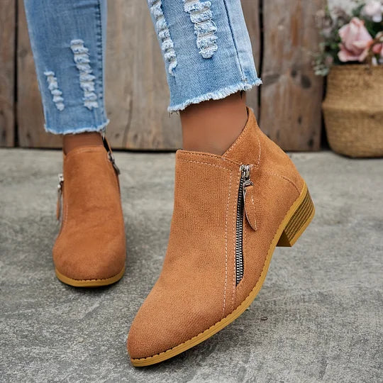 Farah - Fermuarlı Ortopedik Deri Ayak Bileği Botları