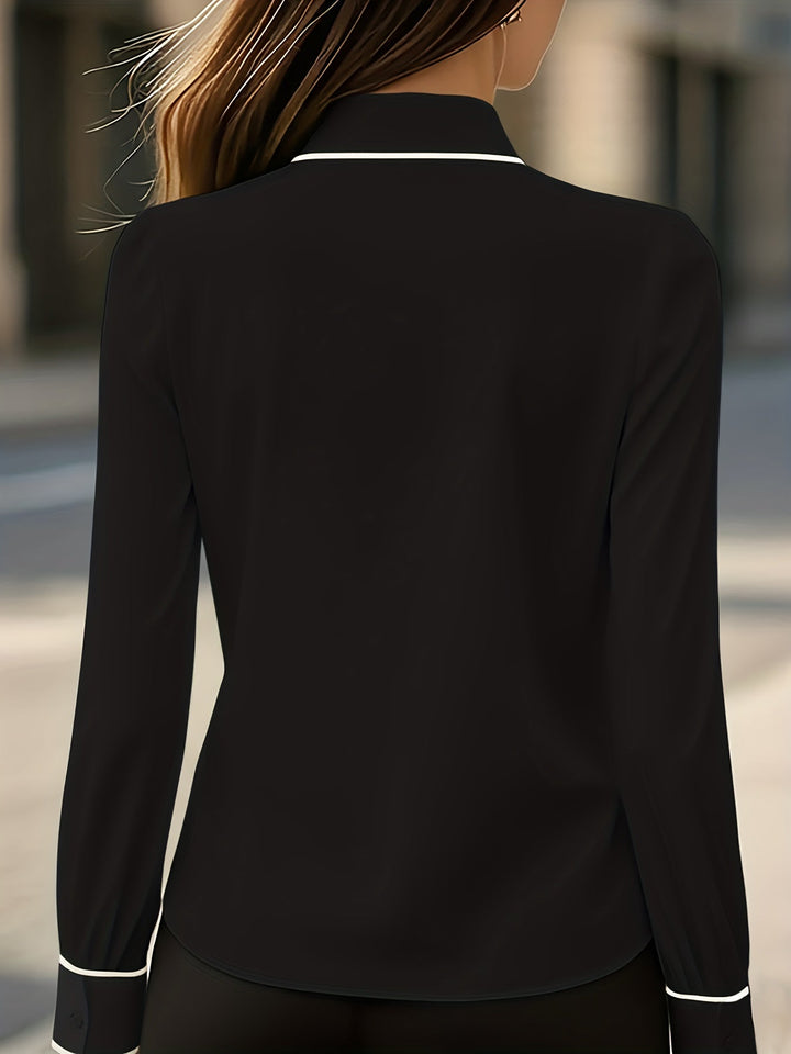 Briella - Önden Bağcıklı Uzun Kollu Gömlek