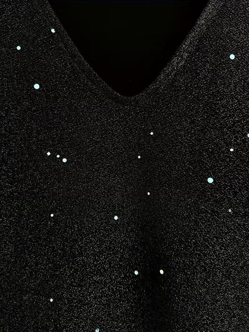 Eglantina - Yoğun Nakışlı Boncuklu Midi Elbise