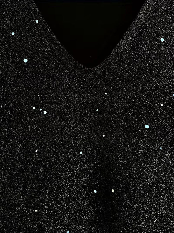 Eglantina - Yoğun Nakışlı Boncuklu Midi Elbise