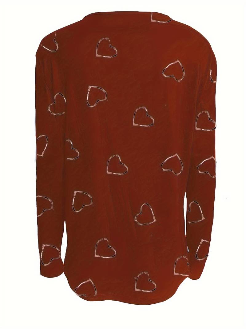 Romisha - Fermuarlı Kalp Desenli Tişört