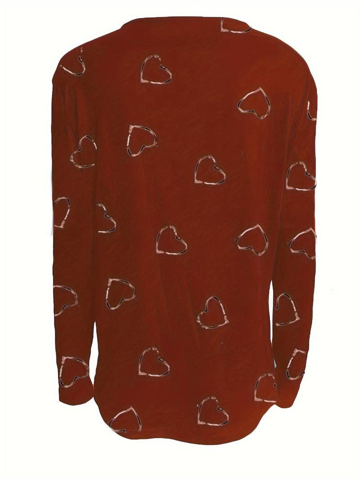 Romisha - Fermuarlı Kalp Desenli Tişört