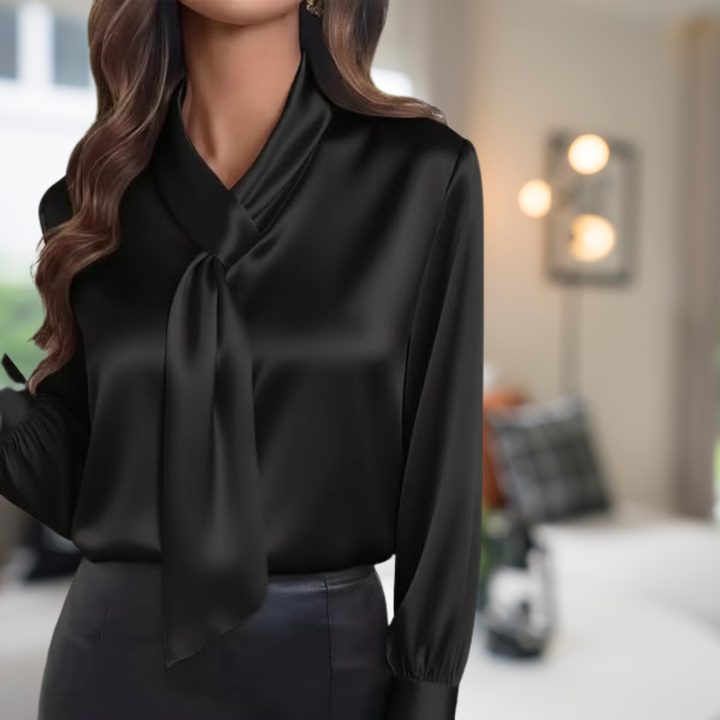 Dorottya - Zarif Saten Bluz