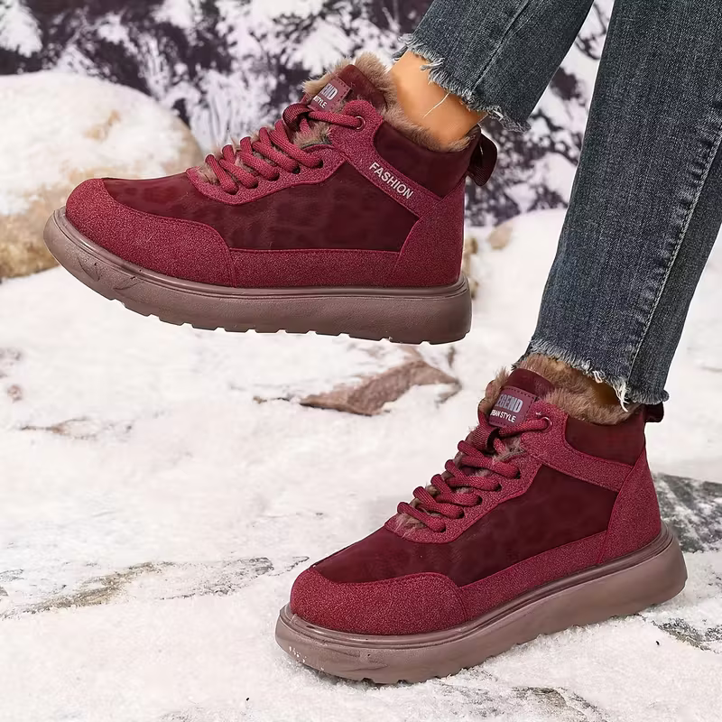 Elizia - Kalın Tabanlı Bağcıklı Ayak Bileği Ayakkabısı