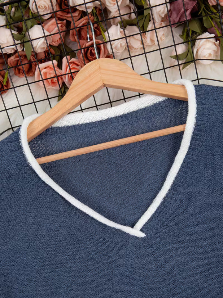 Ginny - Günlük Uzun Kollu ve V Yaka Kazak