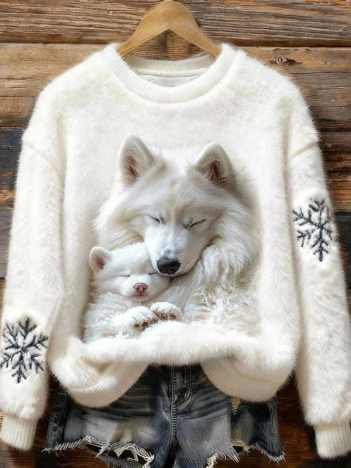Chenit - Hayvan Köpek Sanat Baskılı Flanel Sweatshirt