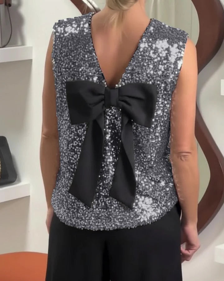 Shinobu - Modaya Uygun Fiyonklu Payetli Tişört