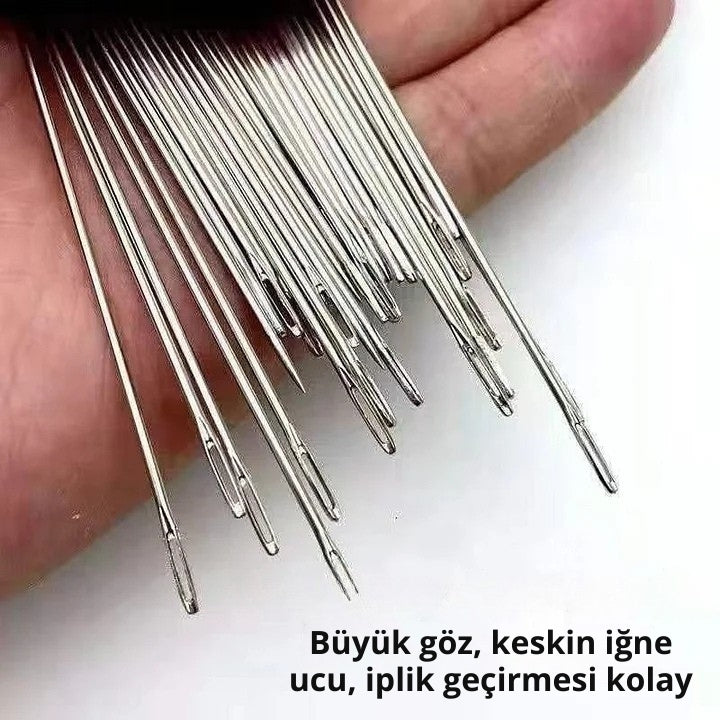 StitchPro - Büyük Gözlü Çelik Dikiş İğneleri Seti