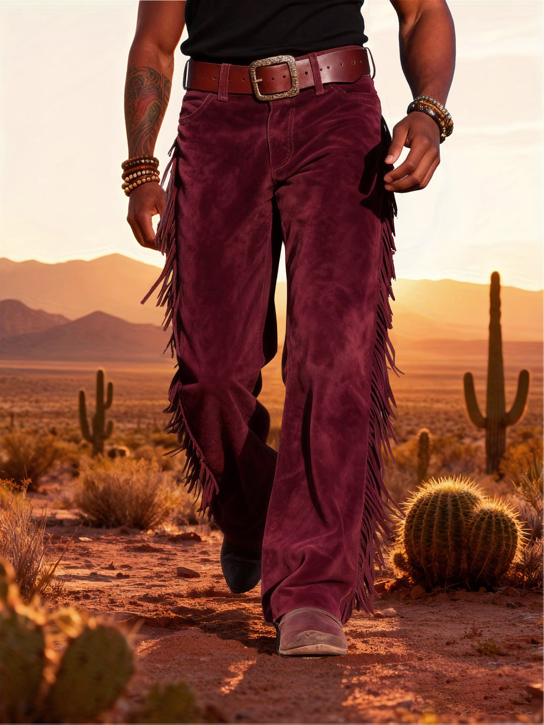 Altan - Günlük Retro Batı Fringe Pantolon