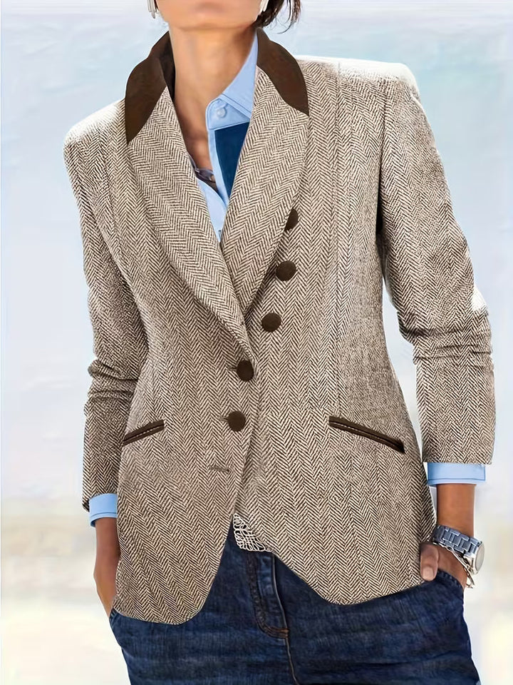 Yessica - Uzun Kollu Çizgili Desenli Ceket