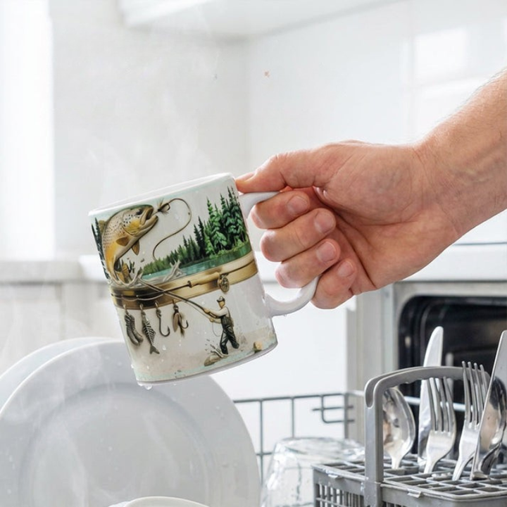 TackleMug - Balıkçılık Motifli Kahve Kupa