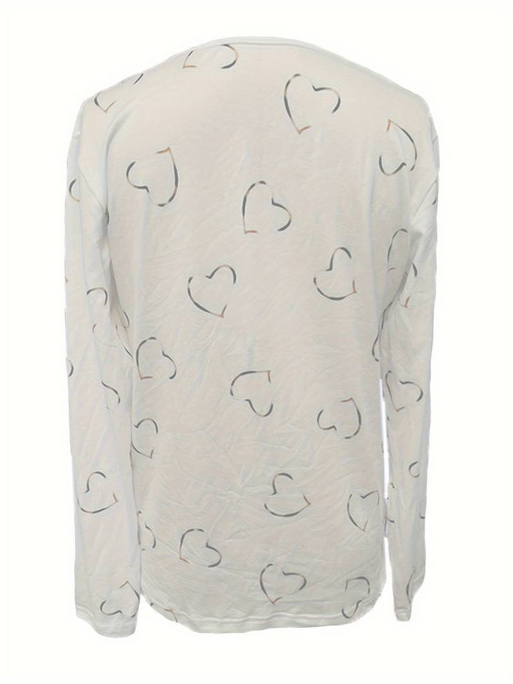 Romisha - Fermuarlı Kalp Desenli Tişört