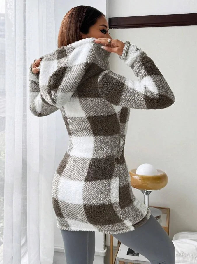 Tissaia - Fermuarlı Şık Kapüşonlu Ceket