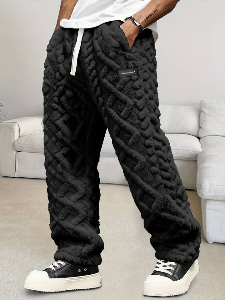 Zecharia - Elastik Bel Geometrik Desenli Pantolon