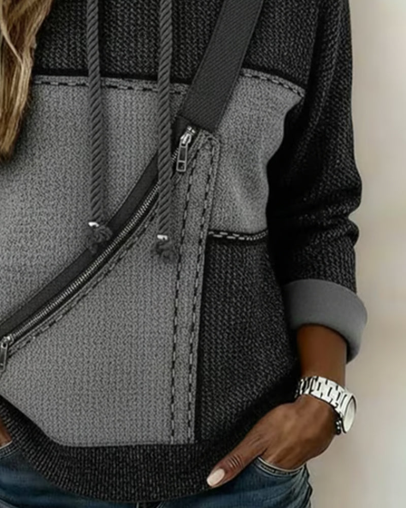 Eija - Şık Renkli Kapüşonlu Sweatshirt