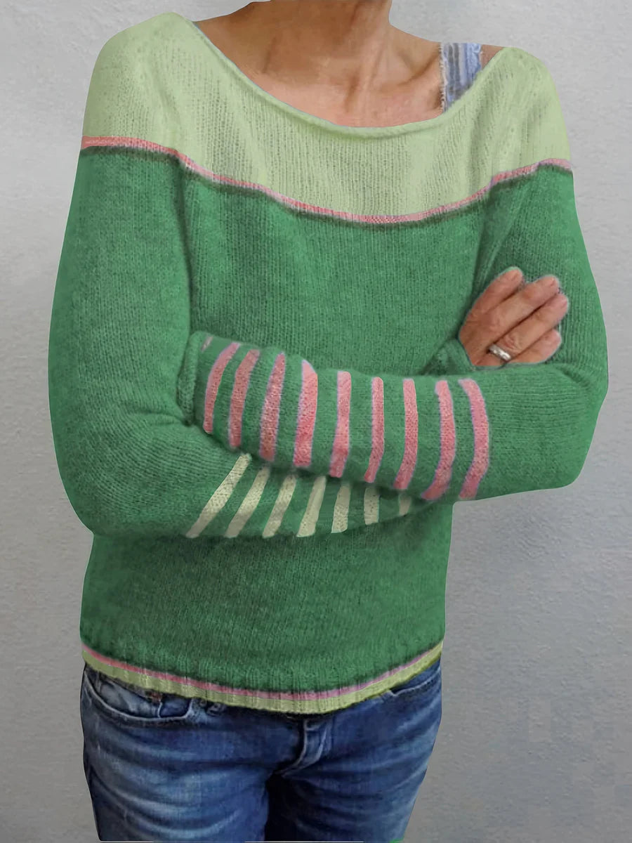 Talithia – Çizgili Örgü Uzun Kollu Kazak