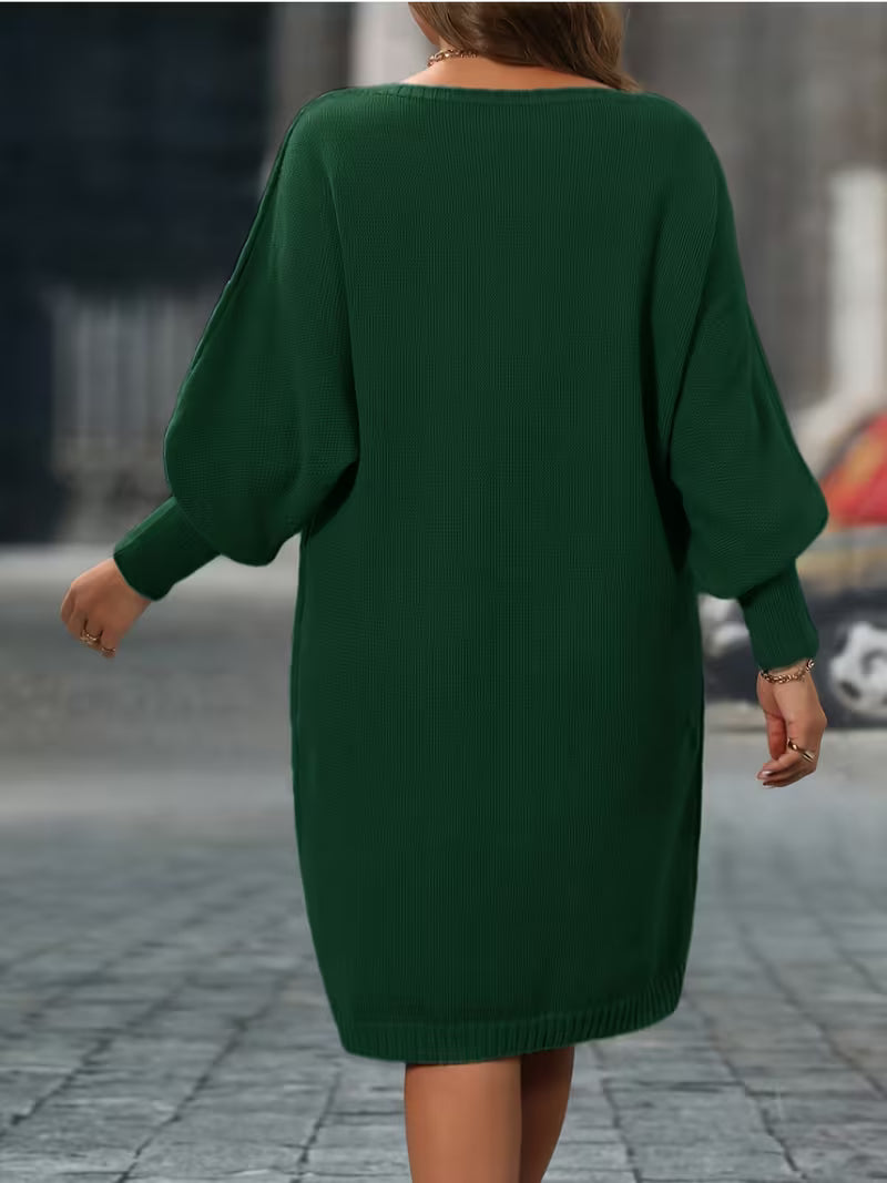 Enkeleida - Rhombus Geometrik Desenli Kışlık Elbise