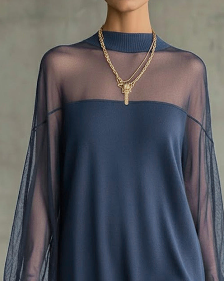 Yenaya - Fener Kollu Örgü Mini Elbise