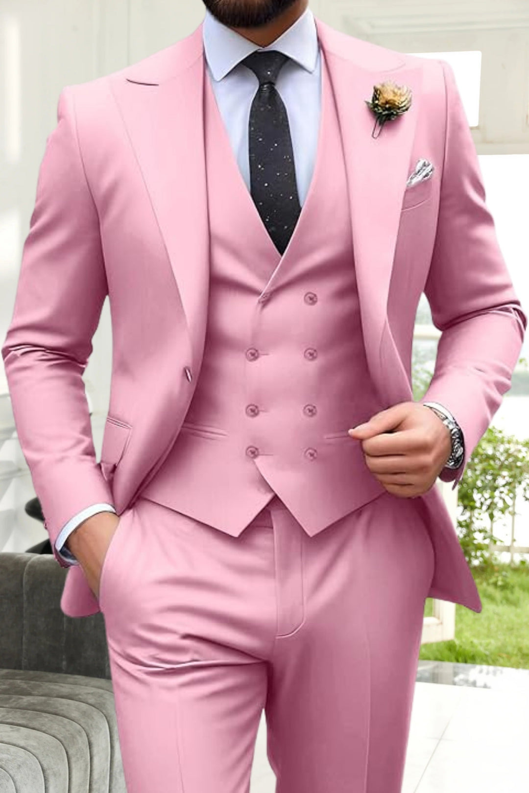 Gremist - Peak Yaka Slim Fit 3 Parça Takım Elbise