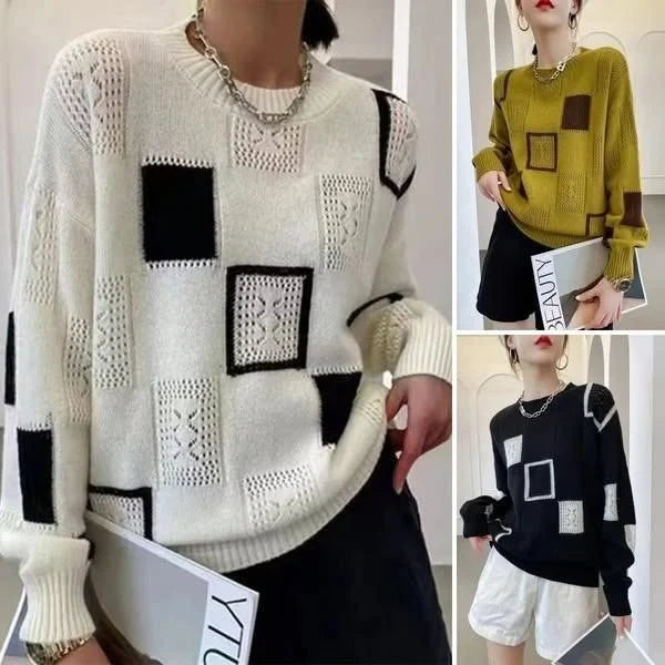 Annouska - Blok Desenli Örgü Kazak