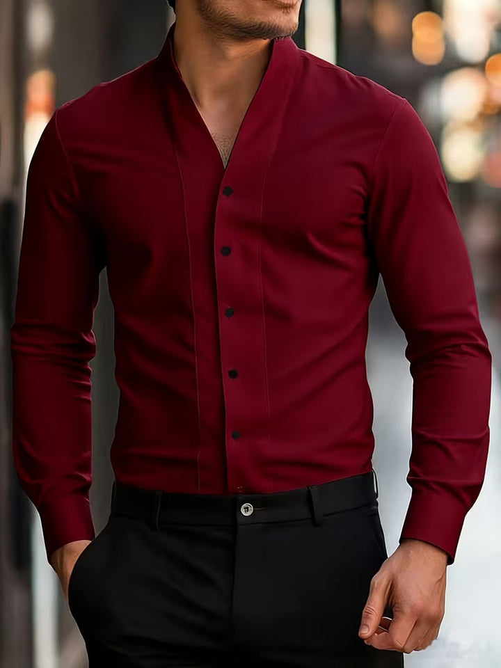 Abnar - Düğmeli Uzun Kollu Gömlek