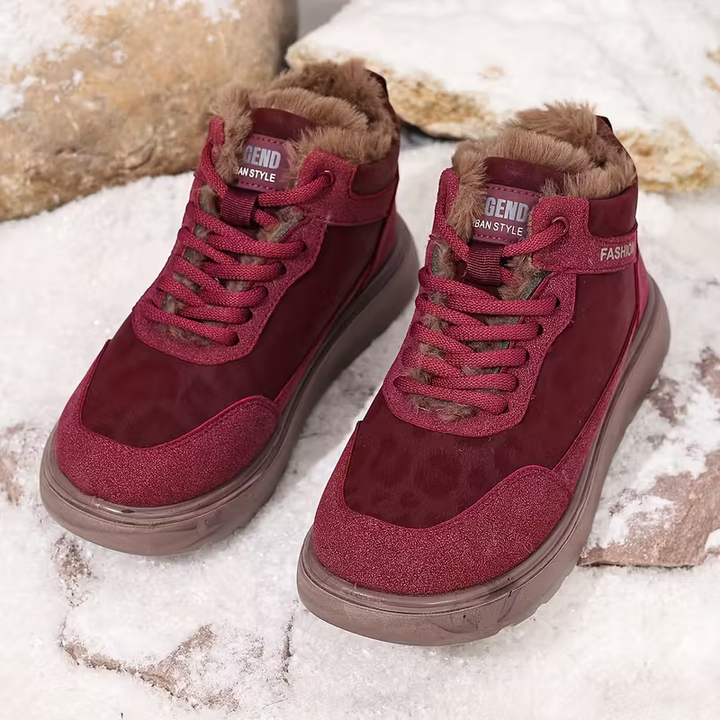 Elizia - Kalın Tabanlı Bağcıklı Ayak Bileği Ayakkabısı