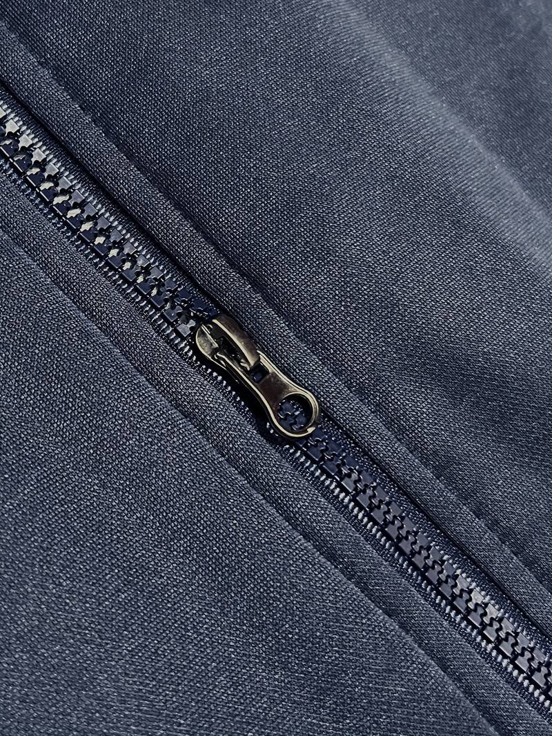 Oziel - Fermuarlı Sıcak Polar Kapüşonlu Ceket