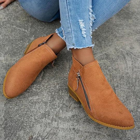 Farah - Fermuarlı Ortopedik Deri Ayak Bileği Botları