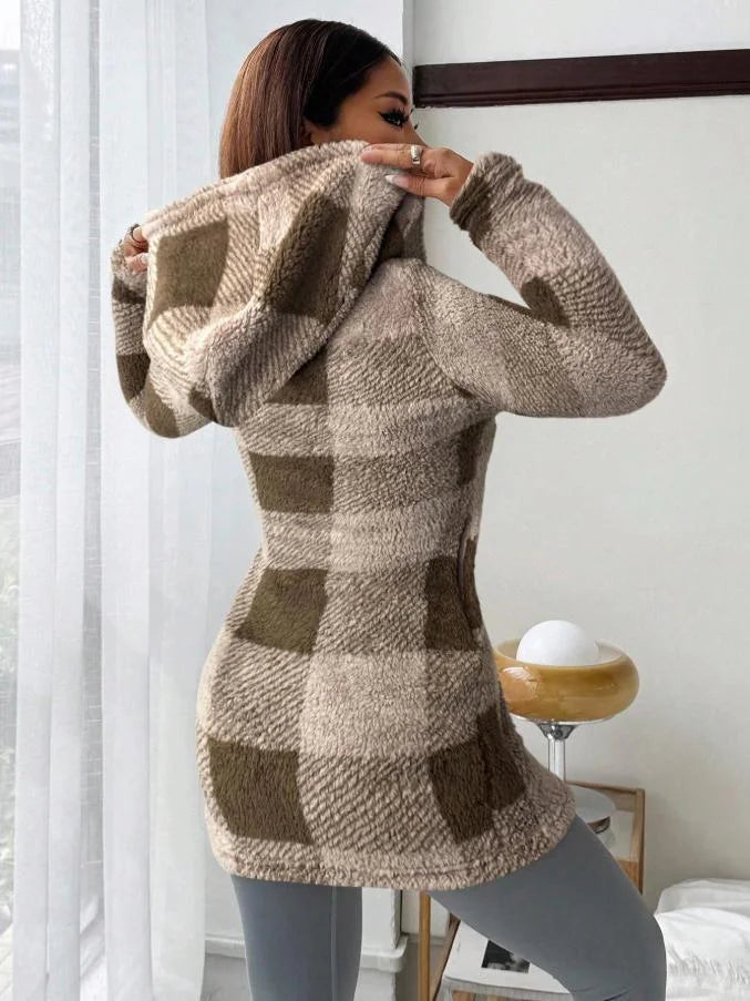 Tissaia - Fermuarlı Şık Kapüşonlu Ceket