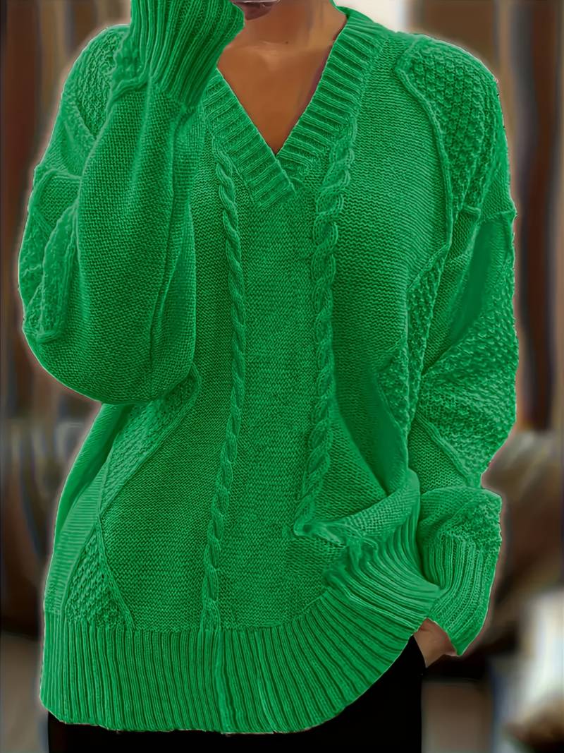 Tzvia - Günlük V Yaka Örgü Kazak