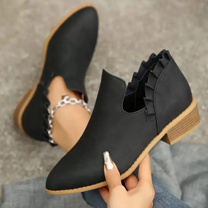 Veredah - Fırfırlı Modaya Uygun Ayak Bileği Botu