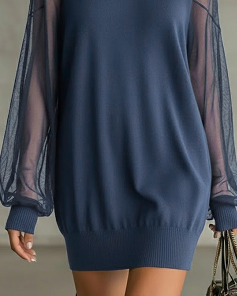 Yenaya - Fener Kollu Örgü Mini Elbise