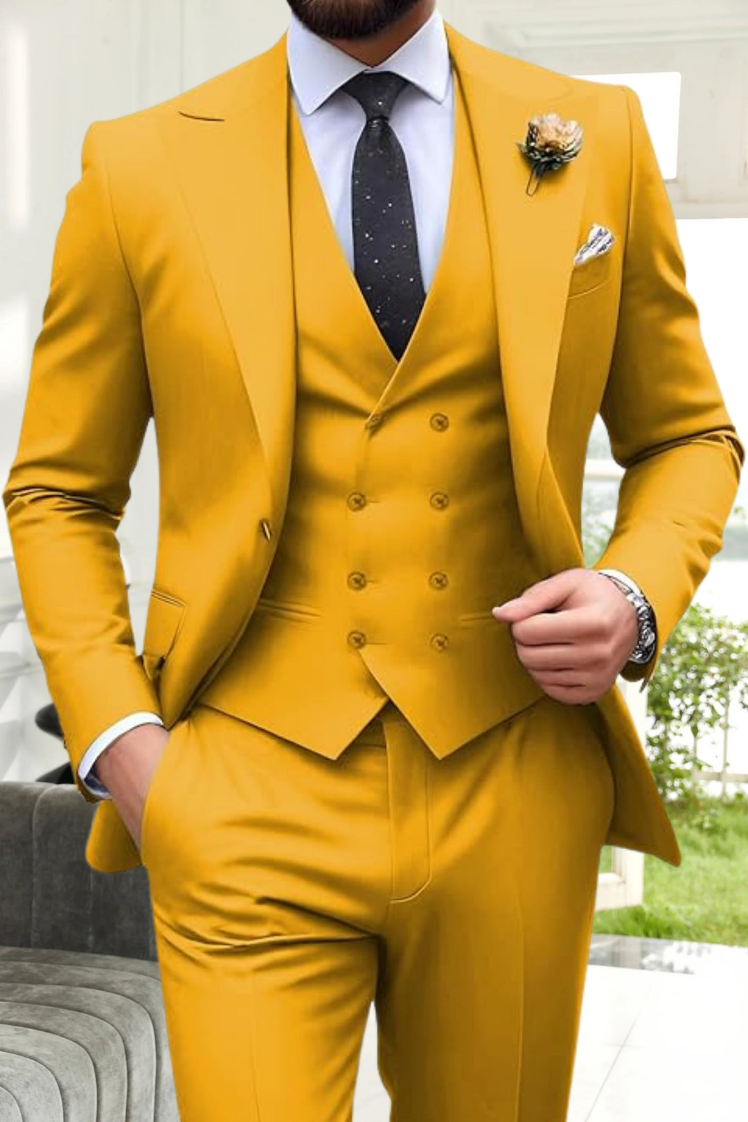 Gremist - Peak Yaka Slim Fit 3 Parça Takım Elbise