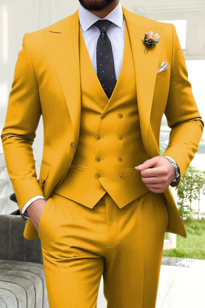 Gremist - Peak Yaka Slim Fit 3 Parça Takım Elbise