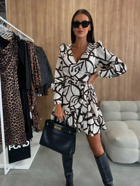 Adinda - Çiçek Desenli Mini Elbise