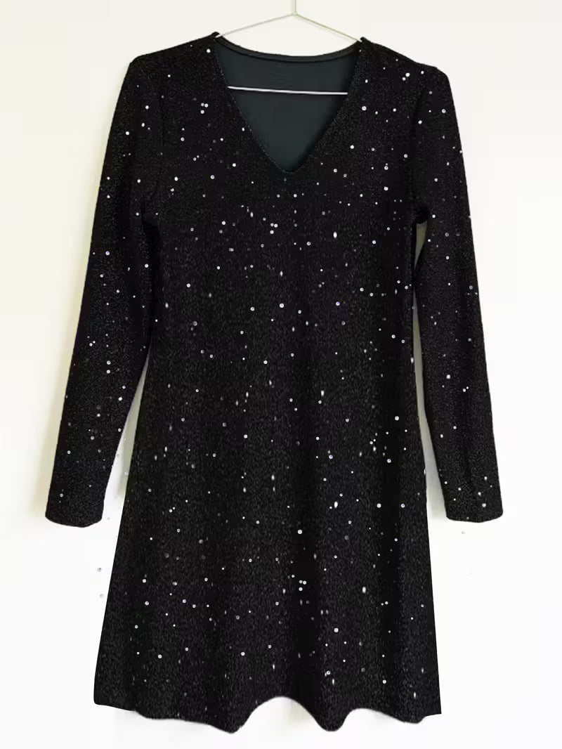 Eglantina - Yoğun Nakışlı Boncuklu Midi Elbise