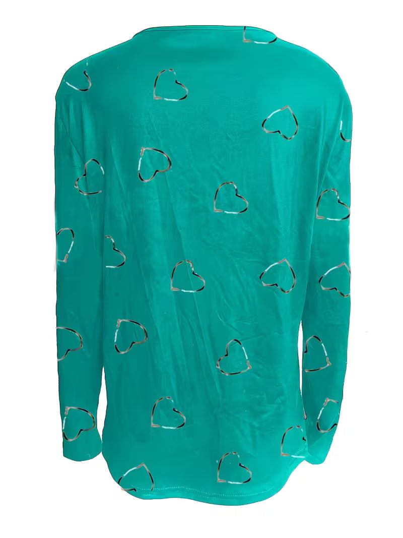 Romisha - Fermuarlı Kalp Desenli Tişört