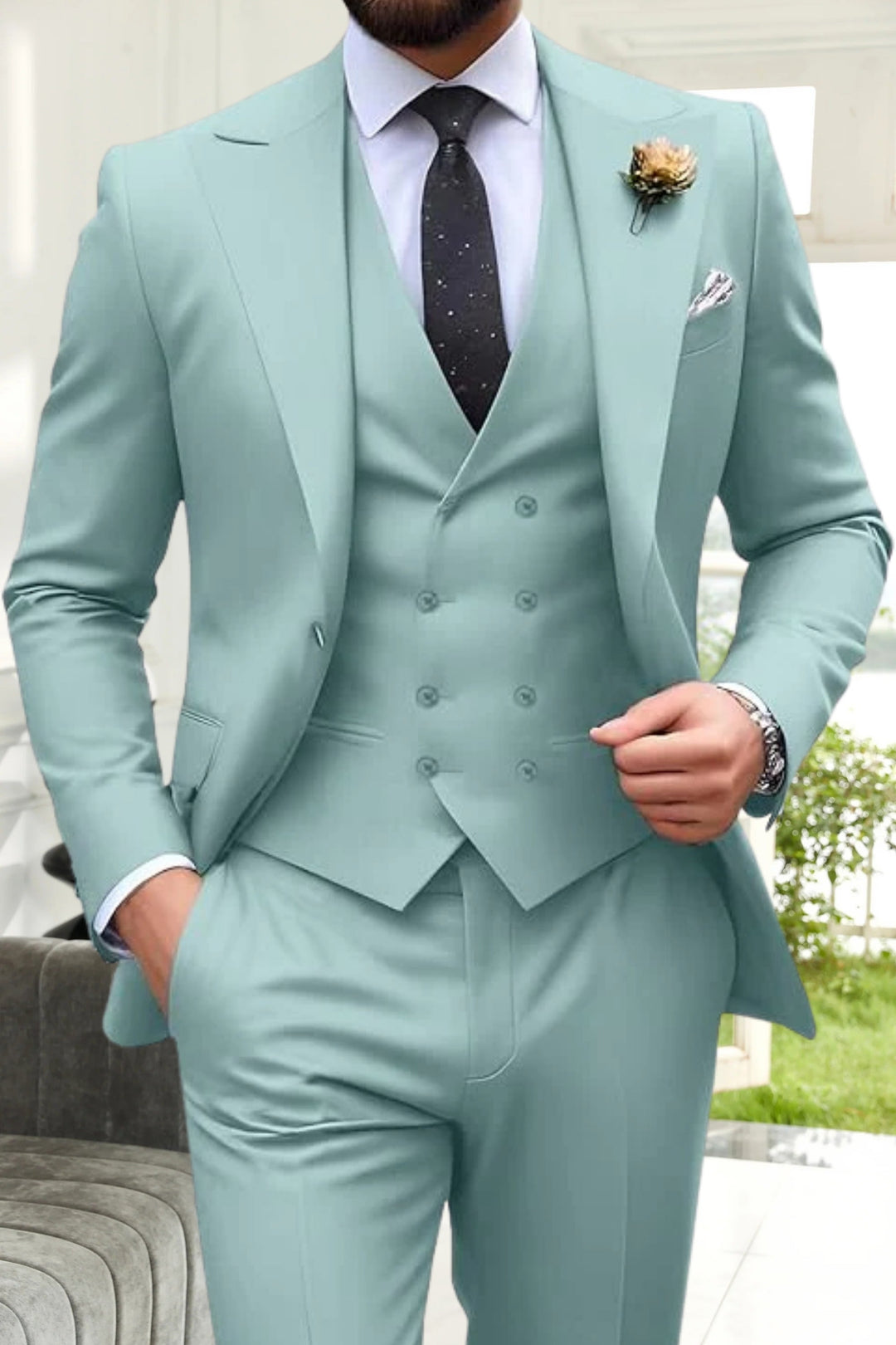 Gremist - Peak Yaka Slim Fit 3 Parça Takım Elbise